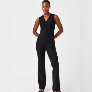 SPANX women’s Black Sleeveless zipper back Jumpsuit 1X tall one piece wedding